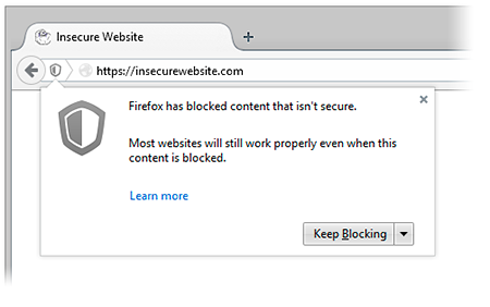 Firefox 29 blocked insecure contents