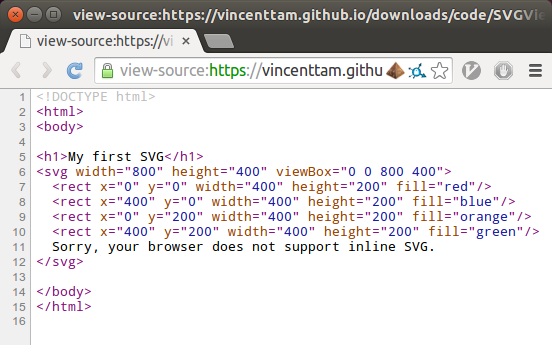 HTML source code viewed in Chromium again