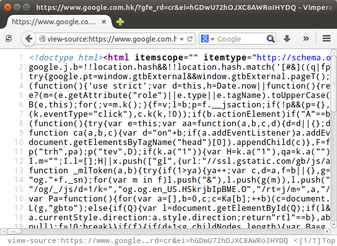 HTML source code viewed in Firefox again