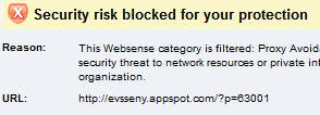 web site blocked
