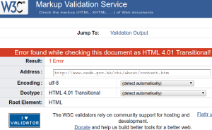 W3C validator shows error