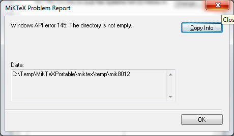 Windows API error 145