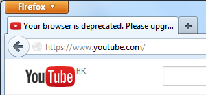 old Firefox can't browse YouTube?